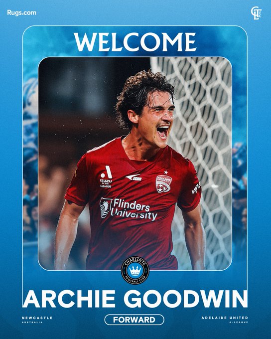 20岁新星古德温正式转会夏洛特FC 转会金额达170万欧元