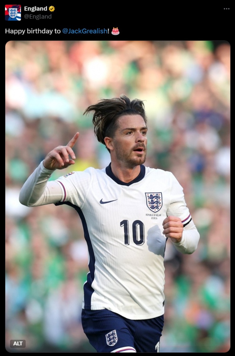 开云app官方下载-🎂格拉利什30岁生日，英格兰社媒为球员送上生日祝福